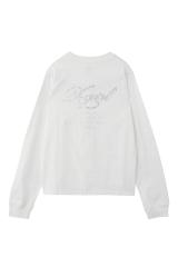 X-girl �G�b�N�X�K�[�� 105254011007 RHINESTONE COMBINATION LOGO L/S TEE T�V���c WHITE ���K�ʔ� ���f�B�[�X