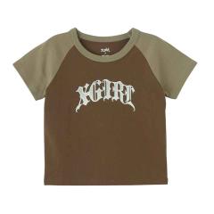�Z�[��30%OFF X-girl �G�b�N�X�K�[�� 105252011004 GRADATION GLITTER LOGO S/S RAGLAN BABY TEE �x�r�[T�V���c BROWN ���K�ʔ� ���f�B�[