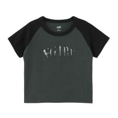 �Z�[��30%OFF X-girl �G�b�N�X�K�[�� 105252011004 GRADATION GLITTER LOGO S/S RAGLAN BABY TEE �x�r�[T�V���c CHACOAL ���K�ʔ� ���f�B