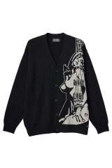 HYSTERIC GLAMOUR �q�X�e���b�N�O���}�[ 02261ND01 GUITAR GIRL�ҍ� �J�[�f�B�K�� BLACK ���K�ʔ� �����Y
