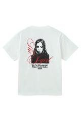 X-girl �G�b�N�X�K�[�� 105261011011 CURSIVE SCRIPT LOGO AND FACE S/S TEE T�V���c WHITE ���K�ʔ� ���f�B�[�X
