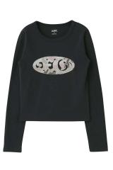 X-girl �G�b�N�X�K�[�� 105261011020 OVAL LOGO PATCH L/S COMPACT TOP �R���p�N�gT�V���c CHACOAL ���K�ʔ� ���f�B�[�X