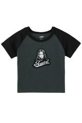 X-girl �G�b�N�X�K�[�� 105261011009 FACE EMBROIDERED PATCH RAGLAN S/S BABY TEE �x�r�[T�V���c CHACOAL ���K�ʔ� ���f�B�[�X