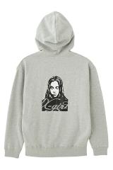 X-girl �G�b�N�X�K�[�� 105261012017 RHINESTONE LOGO AND FACE ZIP UP SWEAT HOODIE �W�b�v�p�[�J�[ ASH ���K�ʔ� ���f�B�[�X