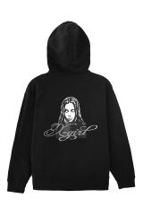 X-girl �G�b�N�X�K�[�� 105261012017 RHINESTONE LOGO AND FACE ZIP UP SWEAT HOODIE �W�b�v�p�[�J�[ BLACK ���K�ʔ� ���f�B�[�X