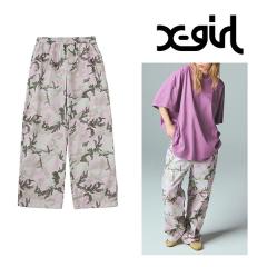 X-girl �G�b�N�X�K�[�� 105261031006 FACE LABEL LOOSE FIT EASY PANTS �C�[�W�[�p���c PINK ���K�ʔ� ���f�B�[�X