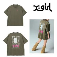 X-girl �G�b�N�X�K�[�� 105261041002 FADED FACE S/S BIG TEE DRESS T�V���c�����s�[�X OLIVE ���K�ʔ� ���f�B�[�X