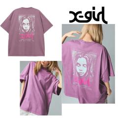 X-girl �G�b�N�X�K�[�� 105261041002 FADED FACE S/S BIG TEE DRESS T�V���c�����s�[�X PURPLE ���K�ʔ� ���f�B�[�X