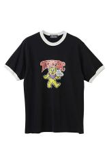HYSTERIC GLAMOUR �q�X�e���b�N�O���}�[ 02251CT38 FIRE BEAR GLITTER T�V���c BLACK ���K�ʔ� �����Y