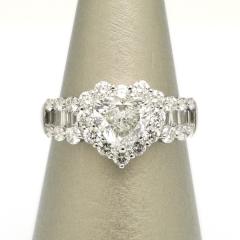 �y��{���X/���Z�g�zPt900�@�n�[�g�V�F�C�v �_�C�������O�@�_�C��1.067ct/1.03ct�@13.5���y���Áz