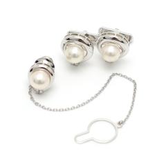 �y��{���X/���Z�g�z�~�L���g/MIKIMOTO�@K14WG�@�J�t�X���^�C�^�b�N �Z�b�g�@�p�[��8.0mm�@�_�C�����v0.38ct(0.14ct/0.15ct/0.09ct)�y��