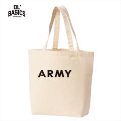 Ol Basics�i�I�[���E�x�[�V�b�N�X�j �g�[�g�o�b�O �L�����o�X ARMY ���S �v�����g �� BAG �A���J�W �~���^���[ �����Y ���f�B�[�X ���j