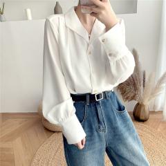 ブラウス レディース きれいめ 40代 20代 春秋 長袖トップス Tシャツ チュール おしゃれ オフィス 大人 上品 着痩せ 韓国風 ゆったり 通勤 OL 大きいサイズ 新品 cupload68376.jpg