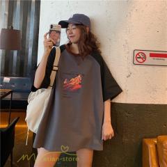 tシャツ Tシャツ レディース 着痩せ 丸首 夏コーデ トップス スクエアネック きれいめ 着回し 切り替え 異素材 フェミニン 女性着 上品 新作 おしゃれ cupload89348.jpg