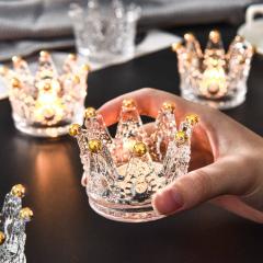 灰皿 王冠 アクセサリー 小物入れ ガラス ゴールドの縁取り おしゃれ
