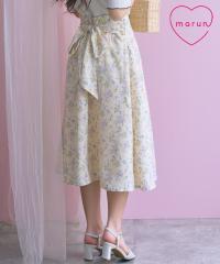 �X�J�[�g �Ђ��� ���f�B�[�X ���{���g���t�����[ �v�����g �t���A marun | L/LL/3L/4L/5L | �j�b�Z�� nissen