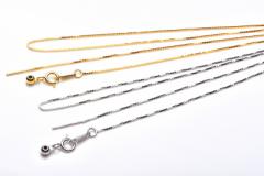 ���D�݂̓V�R�΂�ʂ��Ďg����l�b�N���X�`�F�[�� �V���o�[925 �V���o�[�E�S�[���h2�F 47cm �l�b�N���X_KZ105