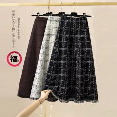 大人ボックスプリーツスカート グレー ひざ下丈 ミモレ丈 タイト