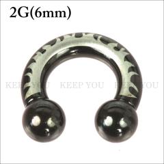 ���[���� �������� �T�[�L�����[�o�[�x�� �u���b�N �g���C�o�� 2G(6mm) BLACK �n�[�h�f�U�C�� �{�f�B�s�A�X �{�f�B�[�s�A�X ���F 2�Q�[�W