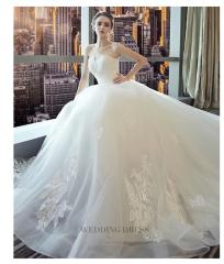 新作 ウェディングドレス ビスチェ トレーン 白 結婚式 披露宴 撮影