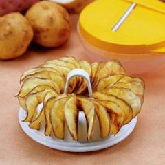 ポテトチップスメーカー チンしてチップス スライサー付き （ 電子レンジ 調理器 ノンオイル ポテトチップス 野菜チップ じゃがいも れん