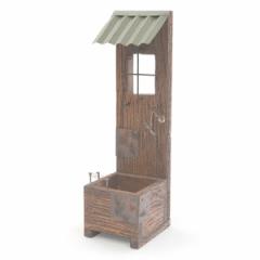 プランター 木製 ミニルーフプランター タイプA 幅7.2×奥行8.3×高さ25.3cm （ 置き型 鉢 植木鉢 フラワースタンド 花台 フラワー ポッ