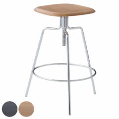 カウンターチェア 昇降式 座面高65～75cm ハイスツール （ 背もたれなし 木製座面 ハイチェア バーチェア ハイタイプ キッチン チェア 椅