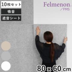 吸音材 吸音パネル 防音フェルトボード フェルメノン 80×60cm 同色10枚セット 吸音 防音 壁 （ パネル ボード 吸音ボード 防音ボード 壁