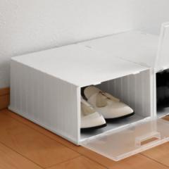 シューズボックス i-Zucc 2個セット （ 靴 収納 ボックス プラスチック 扉付き 日本製 完成品 シューズケース シューズ 靴箱 靴収納 ケー