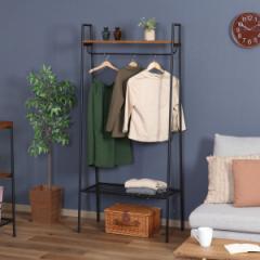 ハンガーラック 幅80cm スチール製 ブルックリンスタイル ワードローブ （ コートハンガー リビング収納 衣類収納 収納 洋服掛け 洋服収