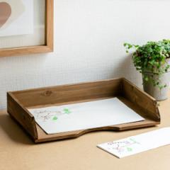 トレー A4 ドゥー 木製 スタッキング 幅33×奥行23×高さ6.5cm （ デスクトレー ファイルトレー a4 横 書類ケース ヨコ サイズ ファイル