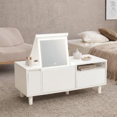 �h���b�T�[ ��95cm LED���C�g�t�� 2way ���[�e�[�u�� �i �� �~���[ ���C�N�� ���� �p�x���� ���i�K���� �^�b�`���� ���o�� �R�X���e�[�u
