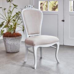チェア ダイニングチェアー 姫系 ロマンチック HAMPTON 座面高47cm （ 白家具 猫脚 クラシック アンティーク 椅子 いす イス 完成品 天然