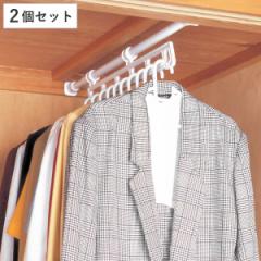 押入れ収納 スパイクハンガー ハンガーラック 突っ張り 2個セット （ 押入れ 伸縮 スライドハンガー 幅71～110cm ハンガー 押し入れ 衣類
