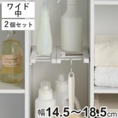 つっぱり棚 突ぱりすき間棚 ワイド 中 取付幅：14.5～18.5cm 2個セット （ ツッパリ つっぱり 棚 収納 縦 横 取り付け 伸縮棚 隙間収納 