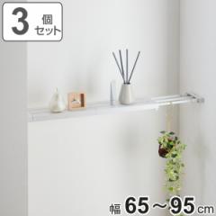 つっぱり棚 3個セット 突っ張り棚24M 取付寸法65～95cm スリムメッシュ （ ツッパリ つっぱり 棚 収納 スリム 伸縮棚 ラック トイレ 洗面
