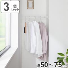 突っ張り棒 50S 3個セット 取付寸法50～75cm ジャッキ式 （ つっぱり棒 強力 伸縮棒 つっぱり 棒 収納 収納用品 室内物干し コート掛け 