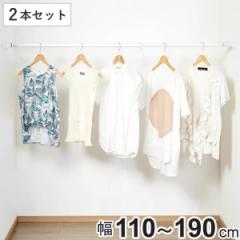 突っ張り棒 取付幅：110～190cm 大 突ぱりパワフルポール 白 強力 2本セット （ つっぱり棒 突っ張りポール 伸縮棒 洗濯 室内干し 隙間収