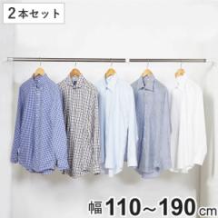 突っ張り棒 取付幅：110～190cm M 強力 ステンレスポール 2本セット （ つっぱり棒 突っ張り つっぱり 棒 頑丈 固定 洗濯物 ステンレス 