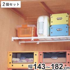 つっぱり棚 ニューストロング突ぱり棚 大 幅143～182cm 2個セット （ 突っ張り棚 奥行28.5cm 強力 つっぱり 収納 メッシュ 突っ張り 伸縮