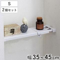 つっぱり棚 突ぱりフラットスリム棚 約幅12cm S 取付幅：35～45cm 2個セット （ 突っ張り収納 収納ラック 突っ張り棚 伸縮 棚 スリム 浅