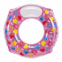 浮き輪 50cm のぞけるウキワ50ピンク スターハート （ 子供 浮輪 50 うきわ ウキワ 子供用 浮き袋 浮き具 水あそび こども 水遊び 50セン