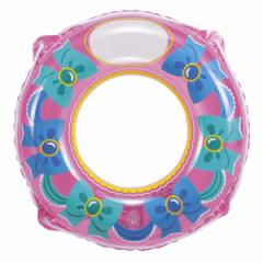 浮き輪 60cm のぞけるウキワ60ピンク リボン （ 子供 浮輪 60 うきわ ウキワ 子供用 浮き袋 浮き具 水あそび こども 水遊び 60センチ レ