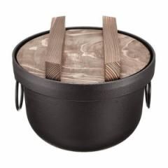 炊飯鍋 3合 IH対応 鉄釜 南部鉄器 日本製 （ ガス火対応 3合炊き 鉄鍋 鉄製鍋 ご飯鍋 ごはん鍋 炊飯用鍋 三合炊き お釜 キッチン用品 調