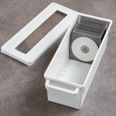 収納ケース メディアコンテナ 20個セット CD用 ホワイト 幅44.9×奥行16.7×高さ16.4cm （ CD収納ケース 収納ボックス メディア収納 ボッ