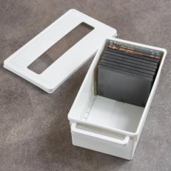 収納ケース メディアコンテナ DVD用 18個セット ホワイト 幅44.9×奥行23.3×高さ15.7cm （ DVD収納ケース 収納ボックス メディア収納 ボ
