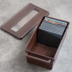 収納ケース メディアコンテナ DVD用 ブラウン 幅44.9×奥行23.3×高さ15.7cm （ DVD収納ケース 収納ボックス メディア収納 ボックス ケー