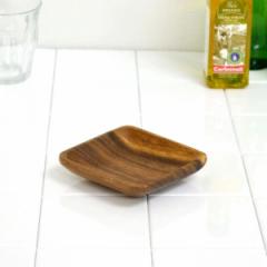 アカシア プレート 小皿 木製 10cm 食器 （ お皿 角型 角皿 ウッドプレート ウッド ナチュラル おしゃれ かわいい 洋食器 ）
