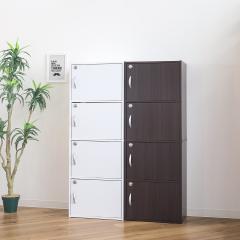 カラーボックス 4段 全段鍵付 幅42cm （ 収納 家具 鍵付き 棚 ロッカー