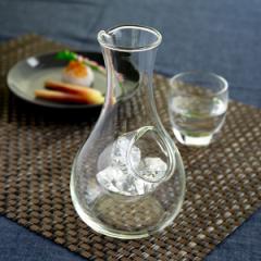 徳利 冷酒器 350ml ガラス カラフェ 冷酒 氷 ポケット 酒器 耐熱 （ 冷酒徳利 2合 氷ポケット付 とっくり 日本酒 酒 ワイン 冷 熱燗 デキ